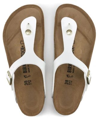 (Women) Birkenstock Gizeh Patent White 1005299 Shop (Women) Birkenstock Gizeh Patent White 1005299