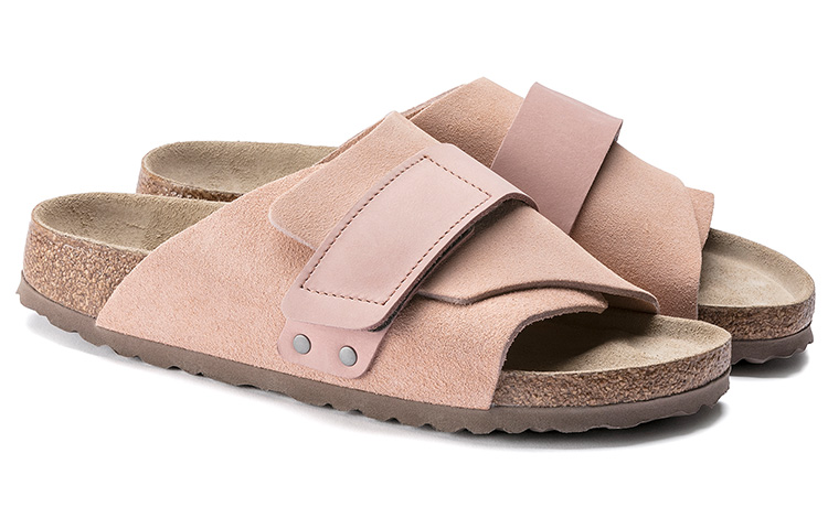 Shop (W) Birkenstock Kyoto Serie Weiches Veloursleder Gemütlich Rosa Sandalen 1019722