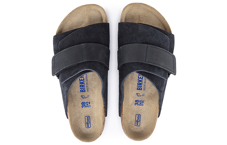 Purchase (W) Birkenstock Kyoto Suede Blau Comfortabele Mode Sandalen Heren/Dames. 1019291
