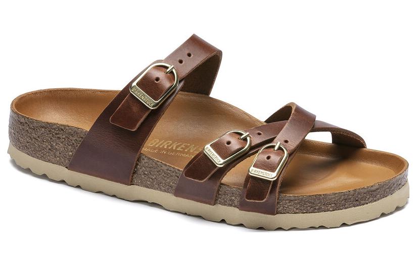 Order (Women) Birkenstock Leather 'Triple Buckle Metallic Brown' 1017567