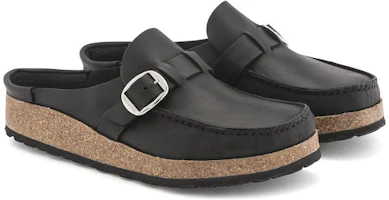 Lookbook Birkenstock 皮革 舒適圓頭 百搭增高厚底 包頭拖鞋 女款 黑色 常規版