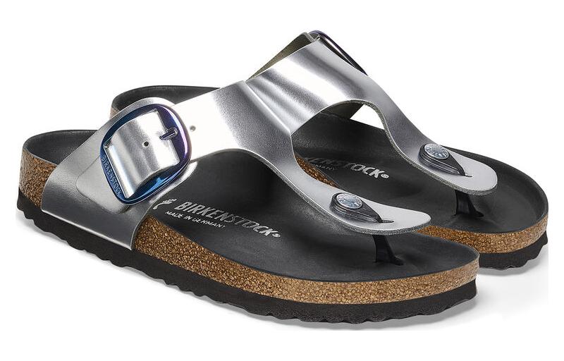 (W) Birkenstock Leather CMFT Round Toe Narrow 'Metallic Buckle Slide' 圖 3