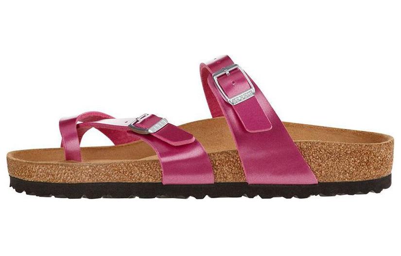 (W) Birkenstock Leather CMFT Slide 'Magenta'