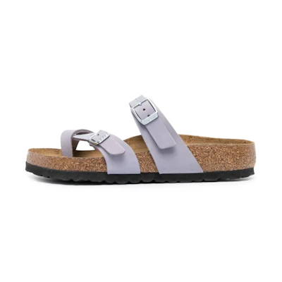 (W) Birkenstock Leather Open Toe CMFT Slide 'Light Purple'
