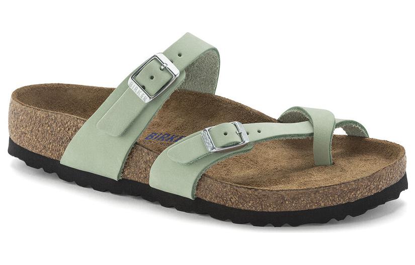 (W) Birkenstock Leather Round Toe CMFTable Easy Mix Thong Sandals 'Matcha Green' 圖 2
