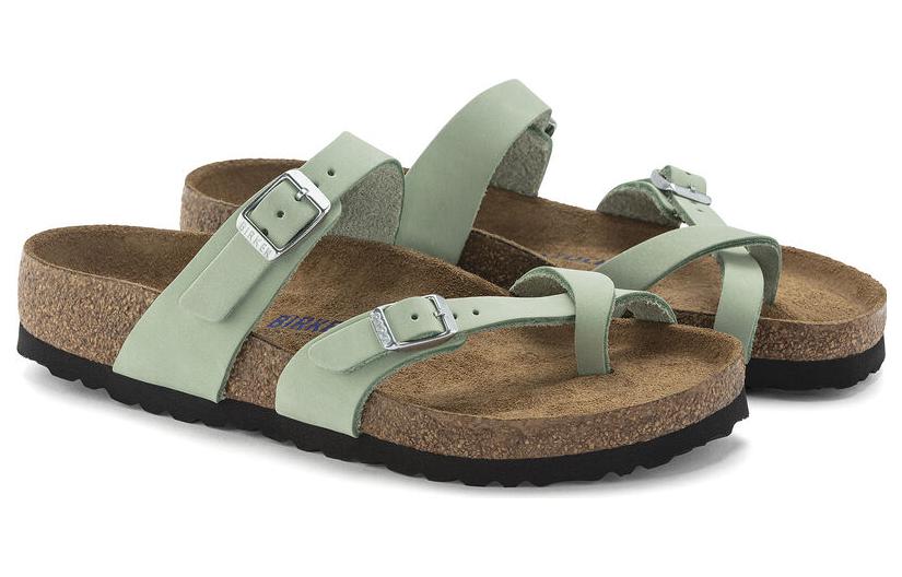 (W) Birkenstock Leather Round Toe CMFTable Easy Mix Thong Sandals 'Matcha Green' 圖 3