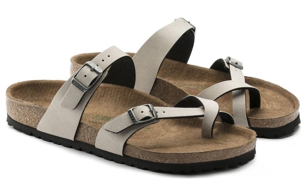 (W) Birkenstock Leather Slides 'Fashion Casual Grey' 圖 4