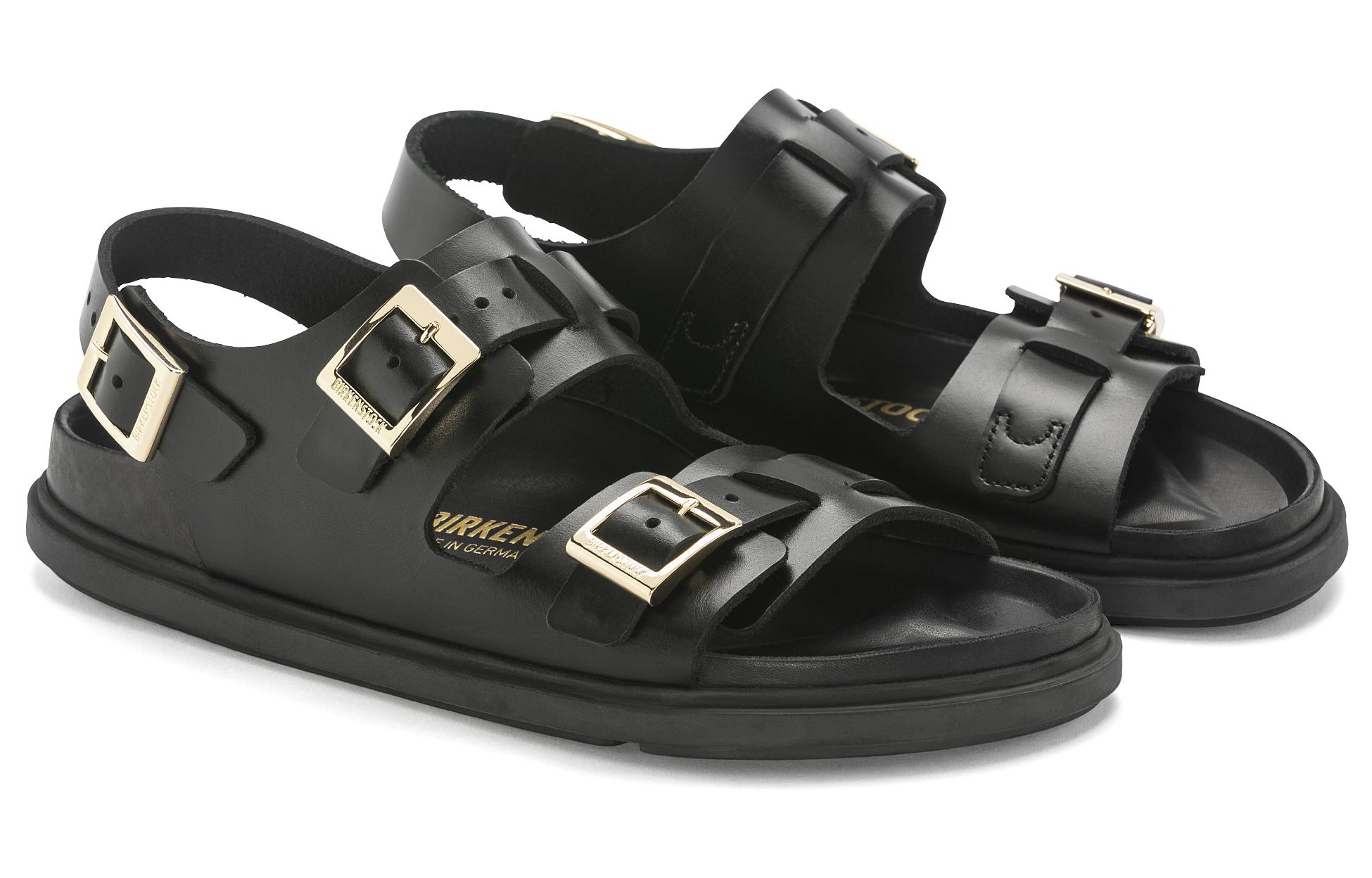 Lookbook (Women) Birkenstock Leather Slides 'Fashion Trend Black' 1023919