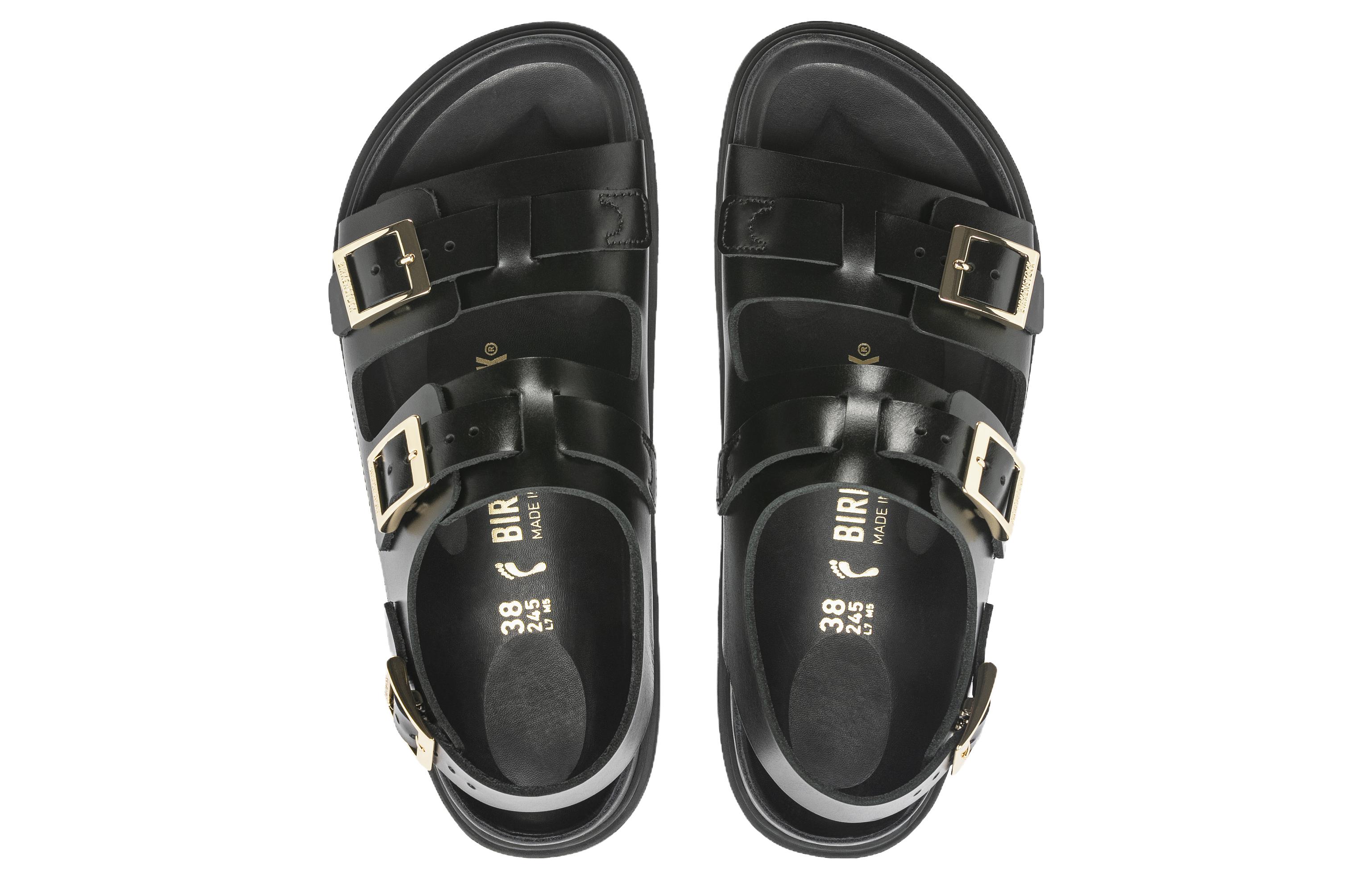 Shop (Women) Birkenstock Leather Slides 'Fashion Trend Black' 1023919