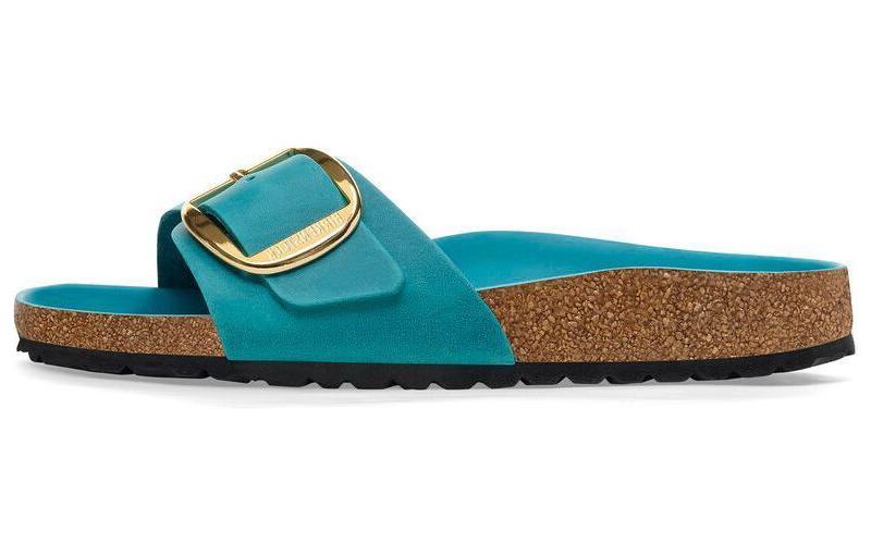 (W) Birkenstock Madrid 'Metallic Buckle Blue Narrow'