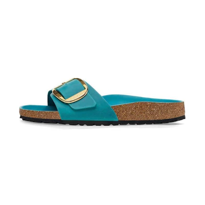 (W) Birkenstock Madrid 'Metallic Buckle Blue Narrow'