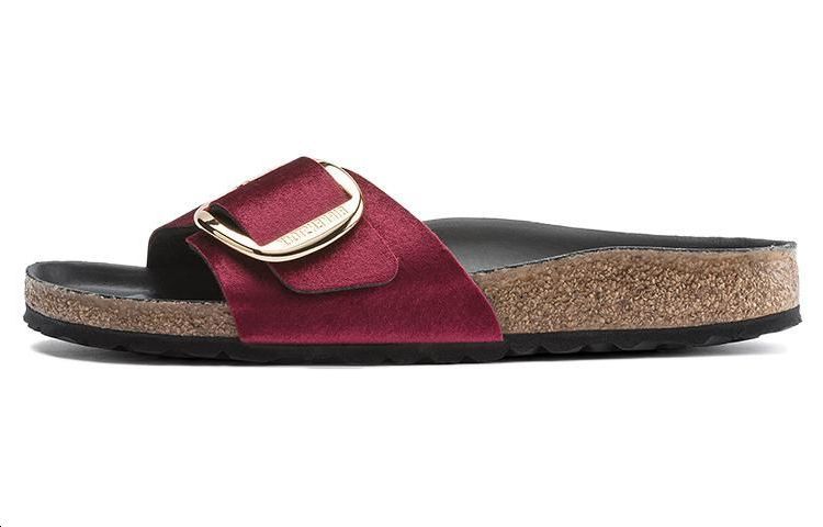 (W) Birkenstock Madrid 'Red Suede Big Buckle'
