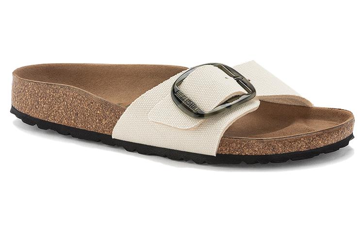 (W) Birkenstock Madrid Vegan Big Buckle Textile Narrow Fit Sandals 'Eggshell' 圖 2
