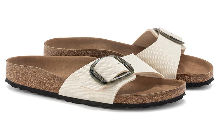 (W) Birkenstock Madrid Vegan Big Buckle Textile Narrow Fit Sandals 'Eggshell' 圖 3
