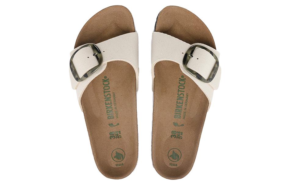 (W) Birkenstock Madrid Vegan Big Buckle Textile Narrow Fit Sandals 'Eggshell' 圖 4