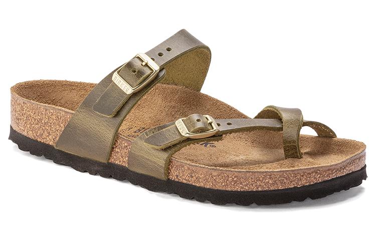 Order (Women) Birkenstock Mayari Oiled Leather Narrow Fit 'Olive' 1023350
