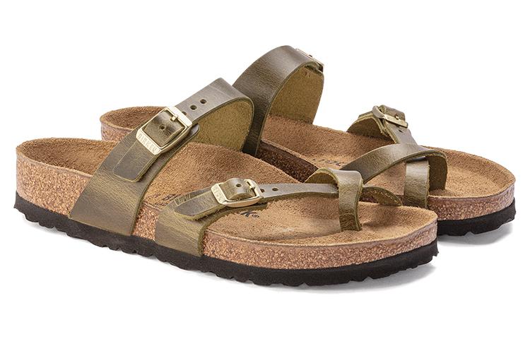Lookbook (Women) Birkenstock Mayari Oiled Leather Narrow Fit 'Olive' 1023350
