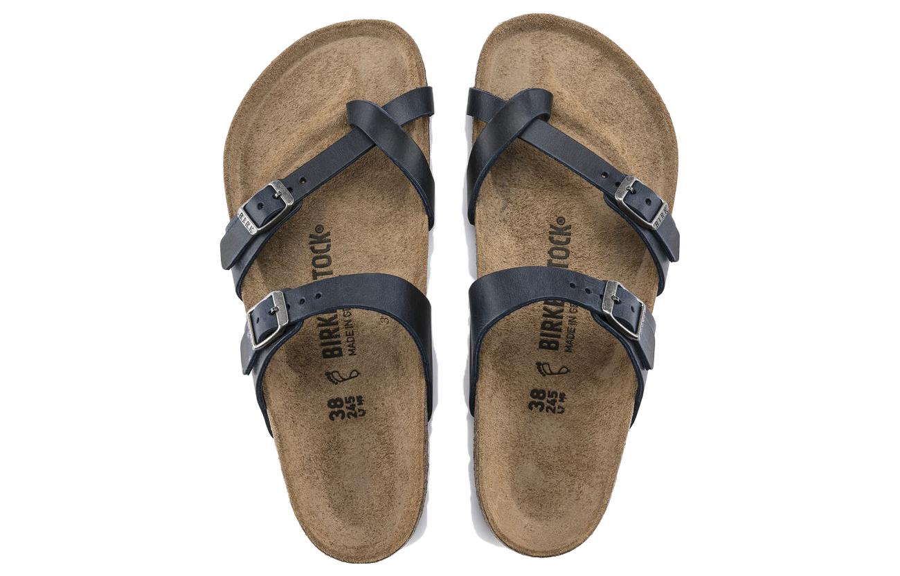 (W) Birkenstock Mayari Waxy Leather Narrow Fit 'Blue' 圖 4