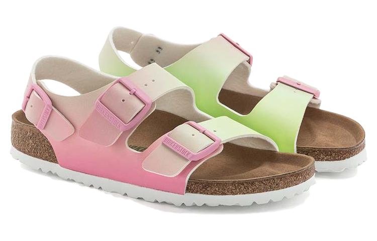 Lookbook (W) Sandal Sempit Vegan Birkenstock Milano Birko-Flor 'Candy Pink Faded Lime' 1024152