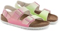 Lookbook (W) Sandal Birkenstock Milano Vegan Birko-Flor Narrow Fit 'Candy Pink Faded Lime' 1024152