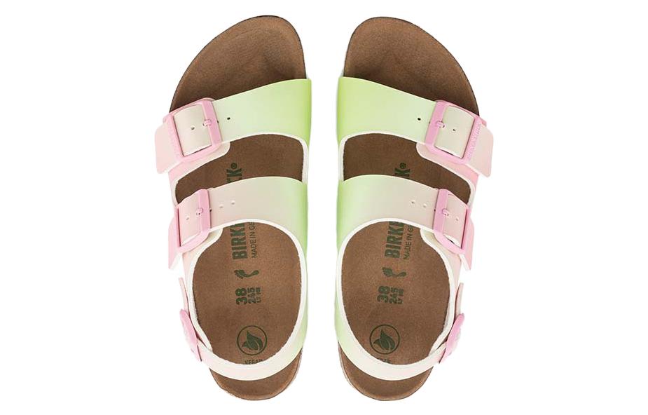 Shop (W) Sandal Sempit Vegan Birkenstock Milano Birko-Flor 'Candy Pink Faded Lime' 1024152