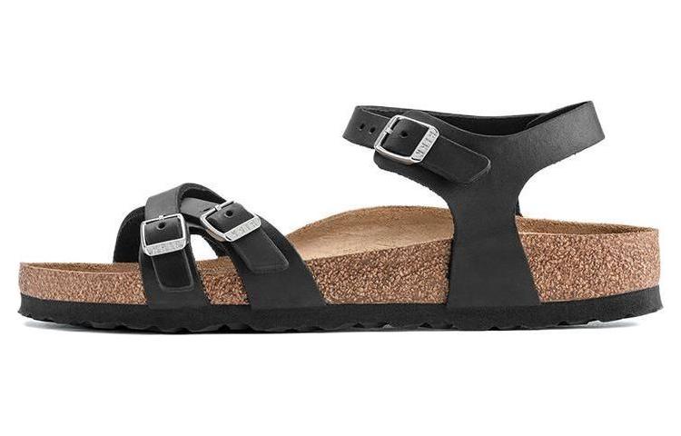 (Women) Birkenstock Narrow Black Leather Comfortable Sandals 1021487 Shoes