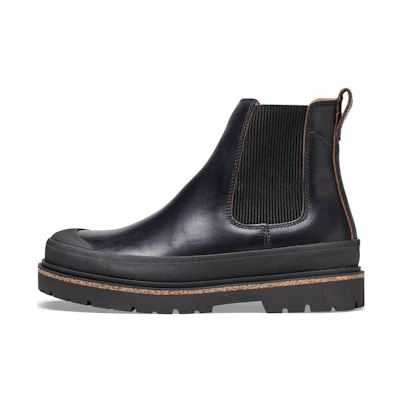 (W) Birkenstock Prescott Slip On Waxy Leather Narrow Fit 'Black'