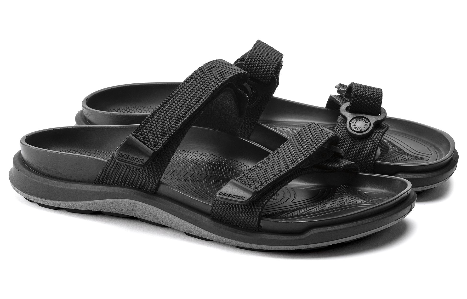 Lookbook (W) Birkenstock PU "黑色舒适魔术贴厚底拖鞋" 1019164