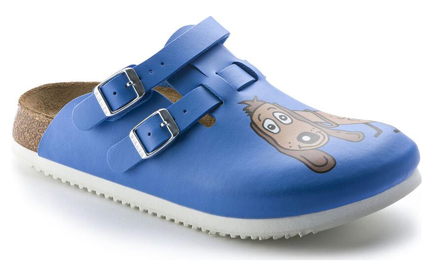 Order (Women) Birkenstock PU 'Blue Buckle Toe-Cap Slides' 0582536