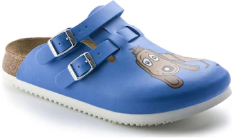 Order (Women) Birkenstock PU 'Blue Buckle Toe-Cap Slides' 0582536