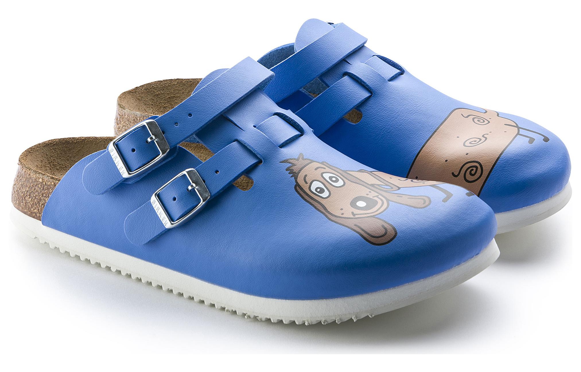 Lookbook (Women) Birkenstock PU 'Blue Buckle Toe-Cap Slides' 0582536