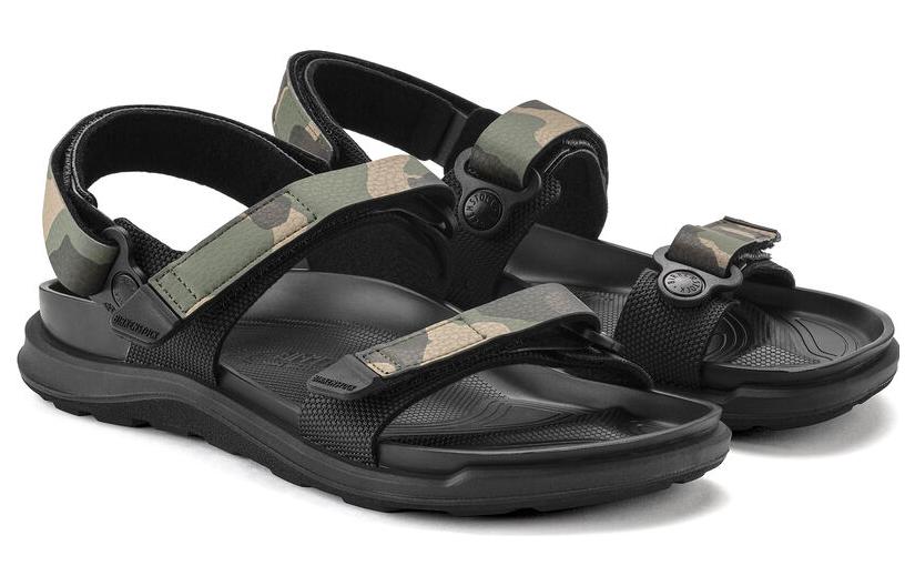 Lookbook (W) Birkenstock PU 'Sandalia Plana Verde con Punta Redonda y Cierre de Velcro' 1022665