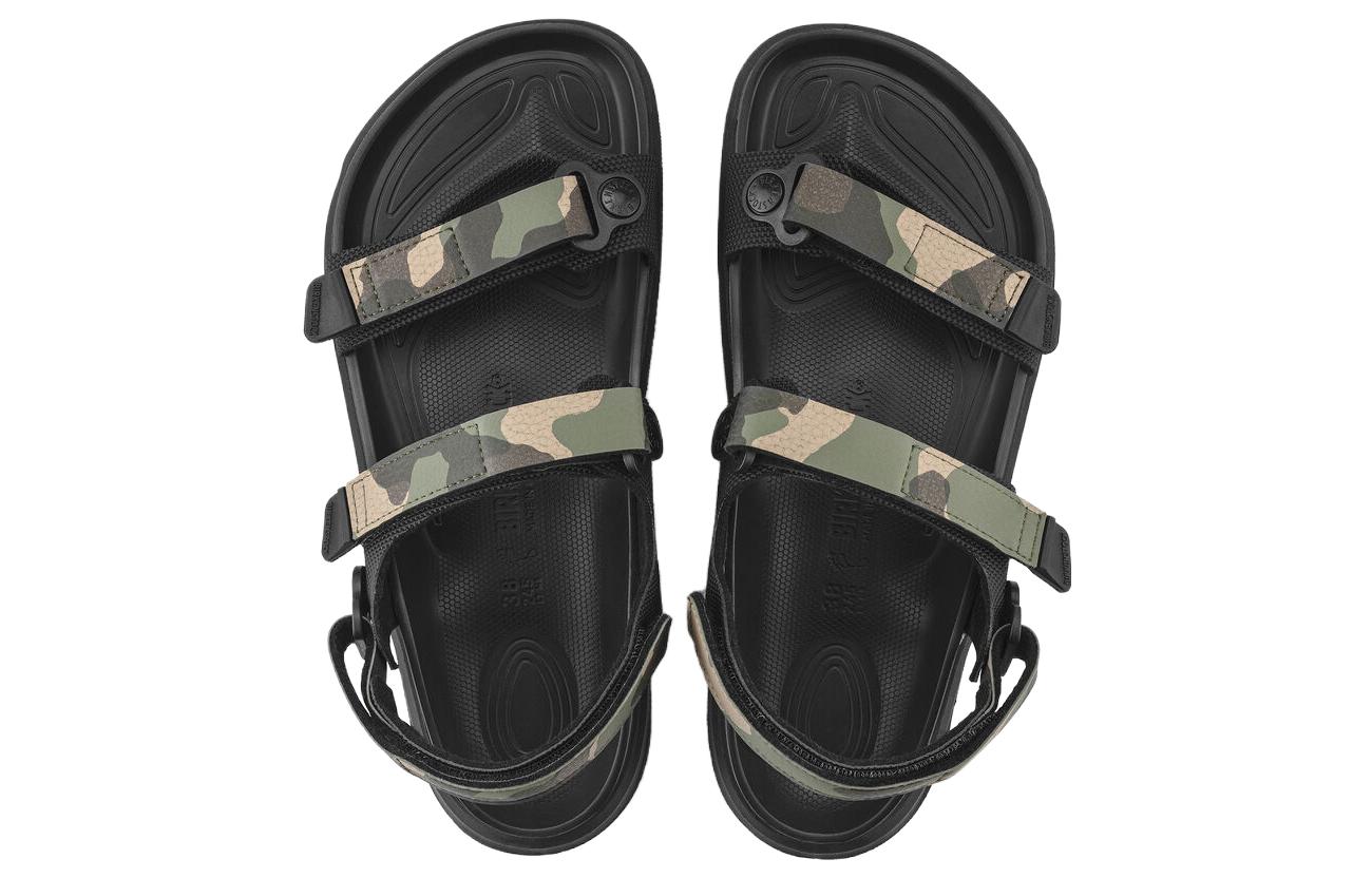 Shop (W) Birkenstock PU 'Sandalia Plana Verde con Punta Redonda y Cierre de Velcro' 1022665