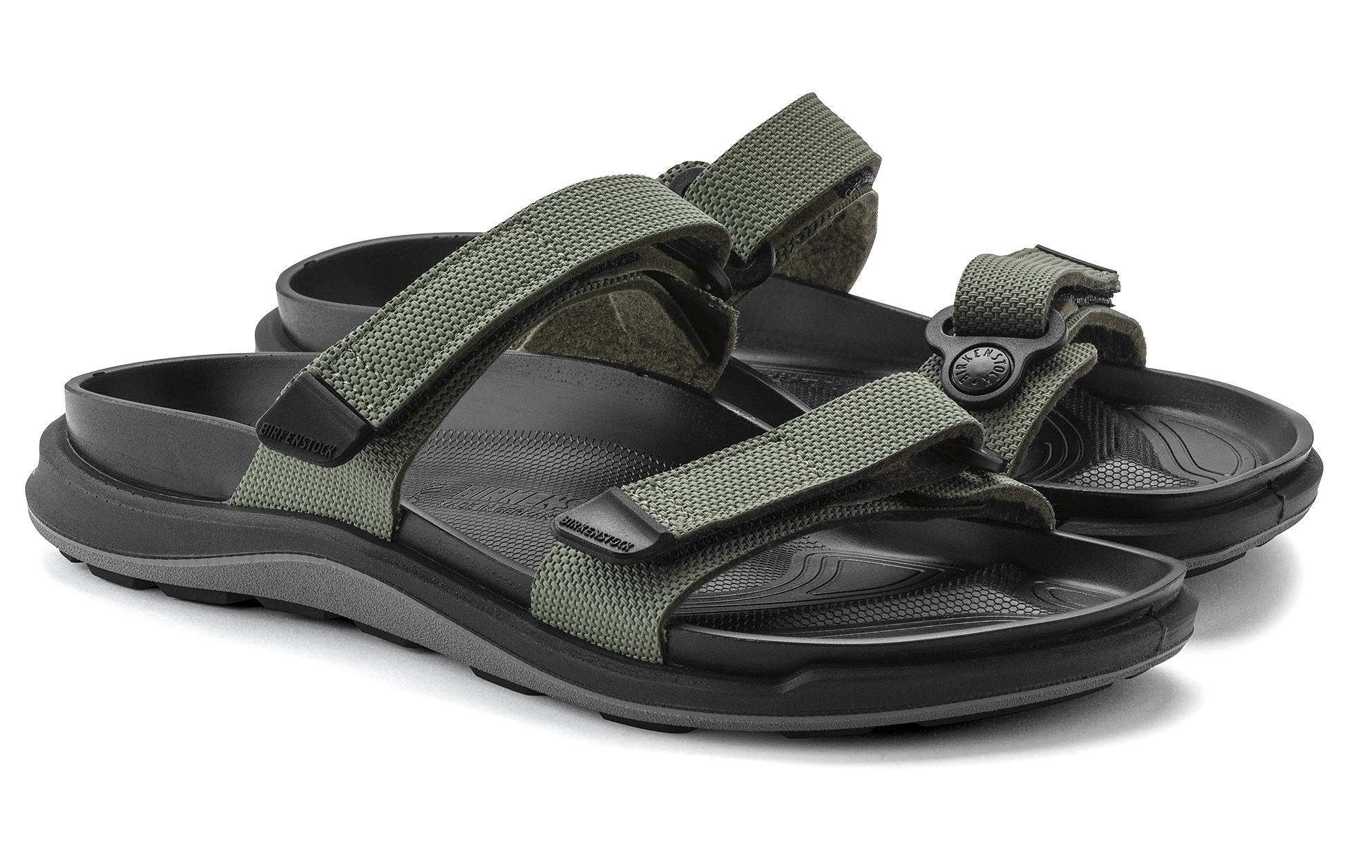 (W) Birkenstock PU 'Khaki Green Magic Tape One-Strap Sandal' 圖 3