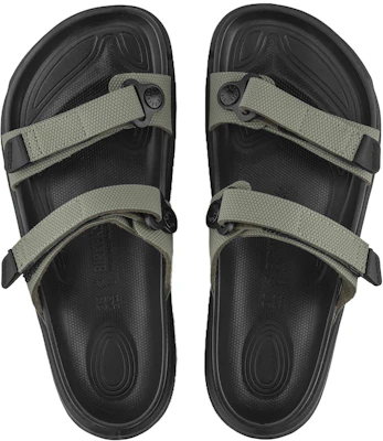 Birkenstock PU 柔軟舒適增高厚底百搭魔術貼 一字拖鞋 女款 卡其綠 Shop Birkenstock PU 柔軟舒適增高厚底百搭魔術貼 一字拖鞋 女款 卡其綠