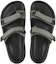 Shop Birkenstock PU 柔軟舒適增高厚底百搭魔術貼 一字拖鞋 女款 卡其綠