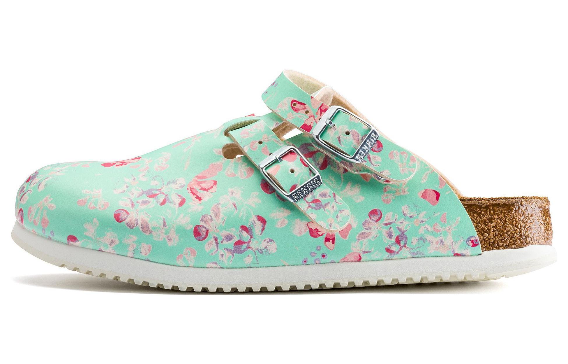 (Women) Birkenstock PU 'Mint Green Round Toe Thick Sole Buckle' 1016660