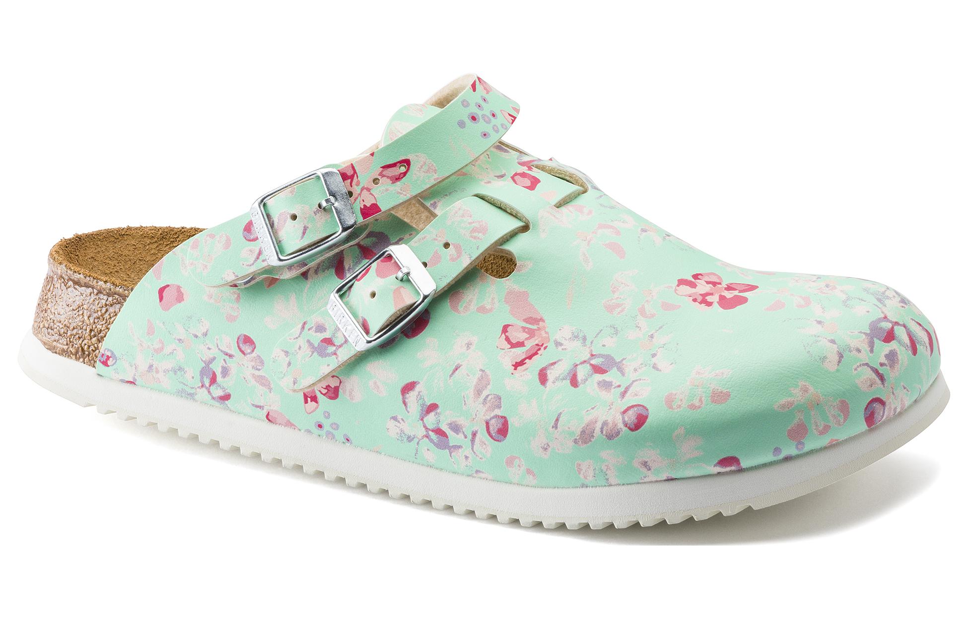 Order (W) Birkenstock PU 'Hijau Mint Jari Bulat Sol Tebal Gesper' 1016660