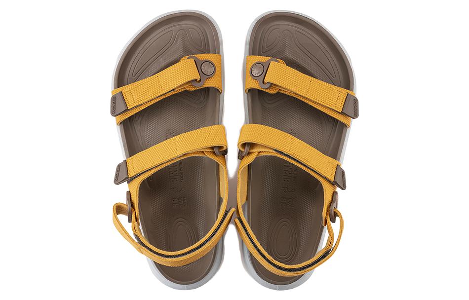 Shop (W) Birkenstock PU 'Kuning Keselesaan Hujung Bulat dengan Pita Ajaib' 1022219