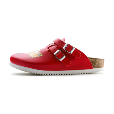 (W) Birkenstock PU Slides 'Comfy Versatile Round Toe Thick Sole Buckle'