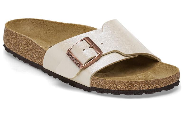 (W) Birkenstock PU Slides 'Pearl White Metal Buckle' 圖 2