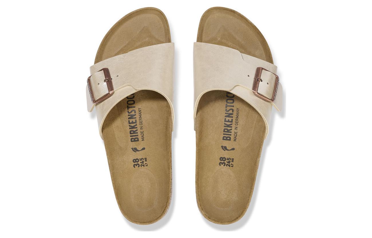 (W) Birkenstock PU Slides 'Pearl White Metal Buckle' 圖 4