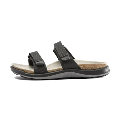 (W) Birkenstock PVC 'Soft CMFT Fashion Slide Narrow Black'