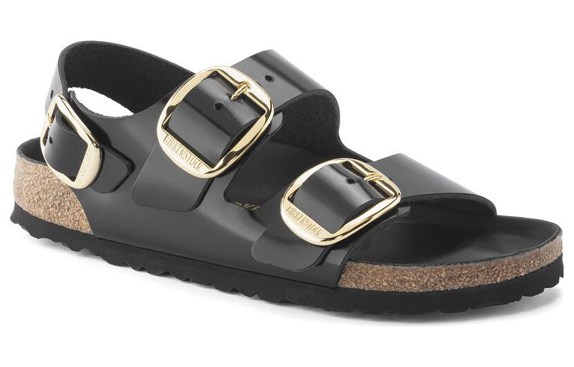 Birkenstock Milano Big Buckle Natural Leather Patent High Shine 'Black' 圖 2