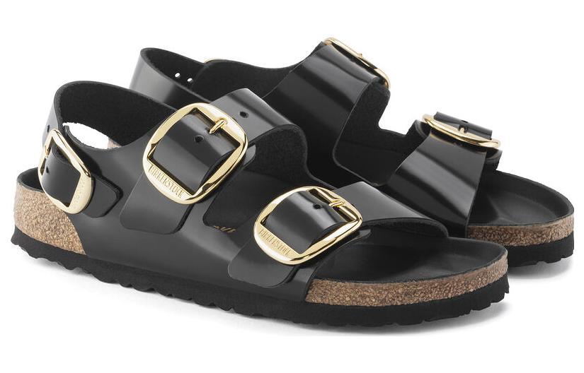Birkenstock Milano Big Buckle Natural Leather Patent High Shine 'Black' 圖 3