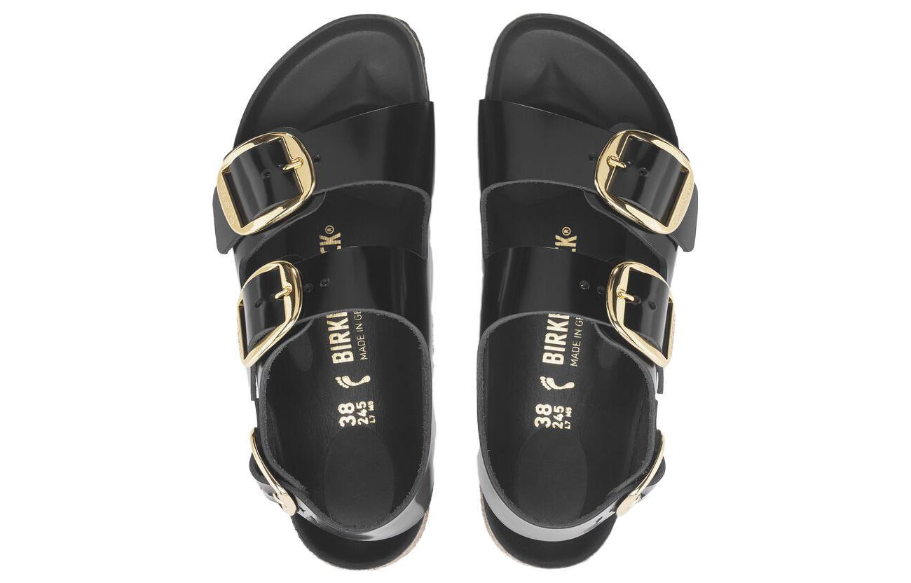 Birkenstock Milano Big Buckle Natural Leather Patent High Shine 'Black' 圖 4
