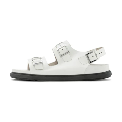 (W) Birkenstock Sandal 'Soft CMFT Increased Height Thick Sole Versatile Buckle White Narrow'