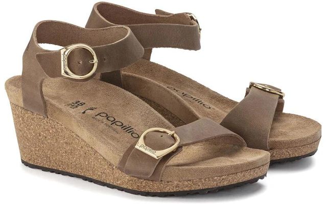 Birkenstock 絨面 舒適百搭圓頭增高坡跟 一字帶涼鞋 女款 淺栗色 Lookbook Birkenstock 絨面 舒適百搭圓頭增高坡跟 一字帶涼鞋 女款 淺栗色