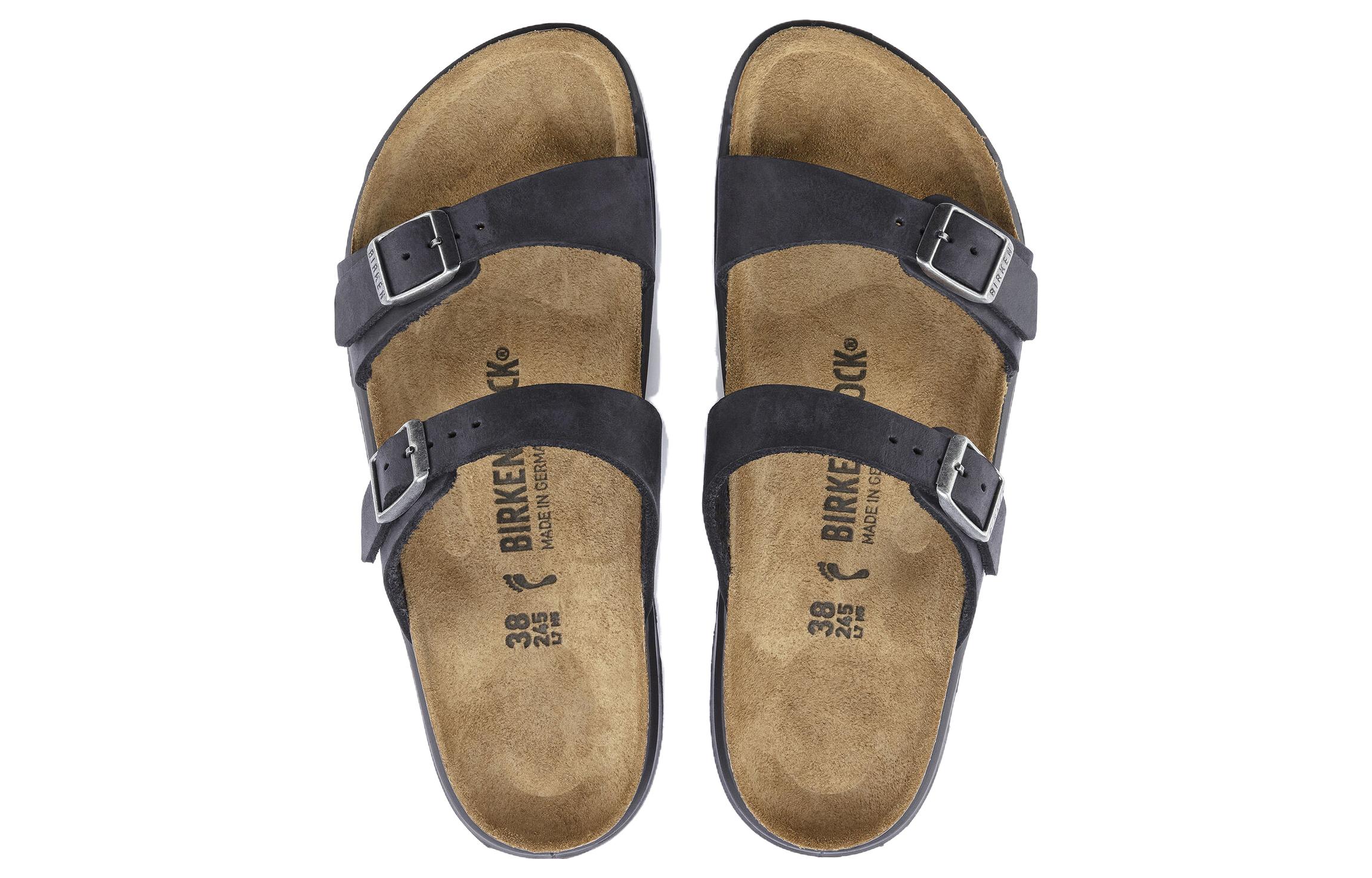 (W) Birkenstock Sierra Waxy Leather Narrow Fit Sandals 'Black' 圖 4