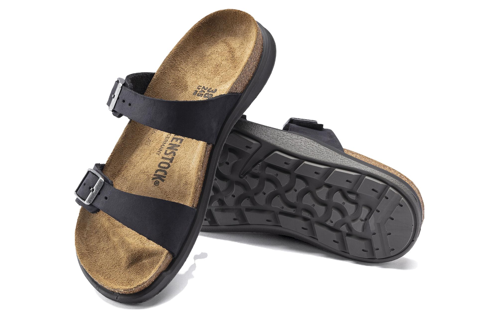 (W) Birkenstock Sierra Waxy Leather Narrow Fit Sandals 'Black' 圖 5